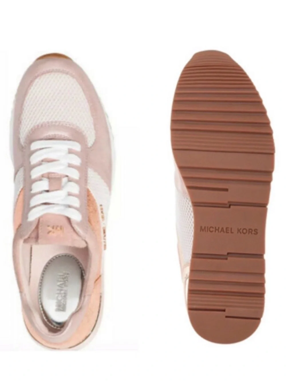 Michael Kors Blush Pink & Rose Gold Mesh Sneakers